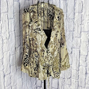 NEW YORK‎ CITY DESIGN Snakeskin Ruffled Blouse Petite XL